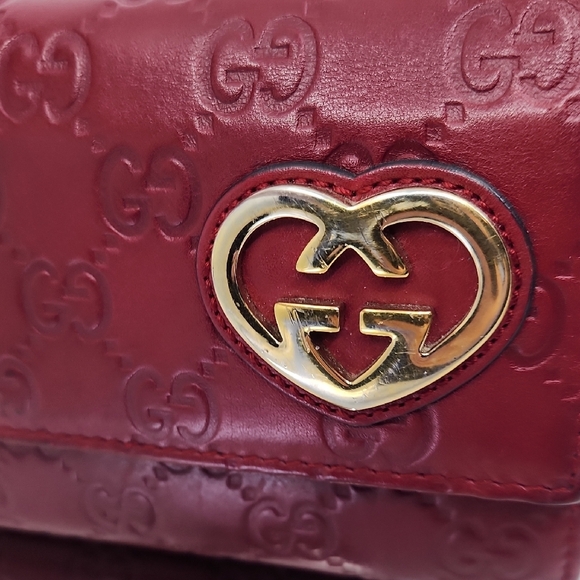 Gucci Vintage Guccissima Heart Leather Wallet with Nonbranded Insert and Chain - Picture 7 of 8